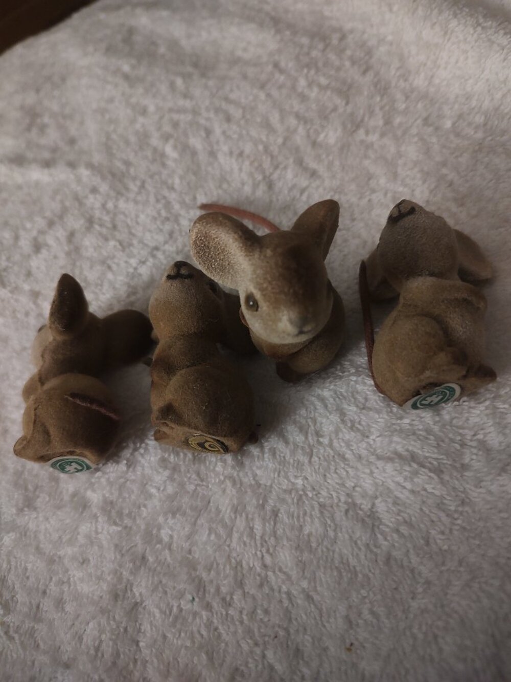 FLOCKED GREY MICE Vintage 4